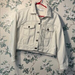 💁‍♀️WOMENS Zara Off-White Denim Trucker Jacket